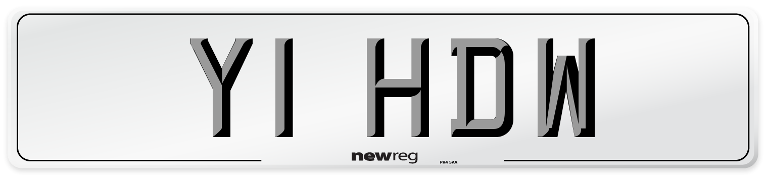 Y1 HDW Number Plate from New Reg
